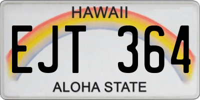 HI license plate EJT364
