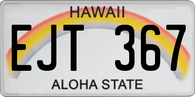 HI license plate EJT367