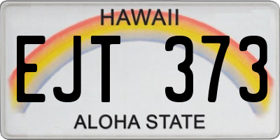 HI license plate EJT373