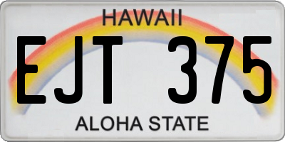 HI license plate EJT375