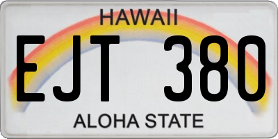HI license plate EJT380
