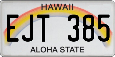 HI license plate EJT385