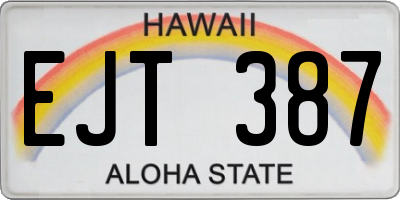 HI license plate EJT387
