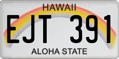 HI license plate EJT391
