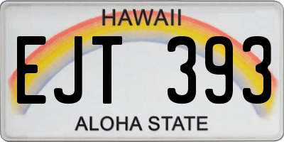 HI license plate EJT393