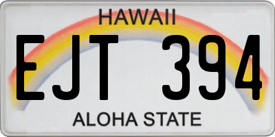 HI license plate EJT394