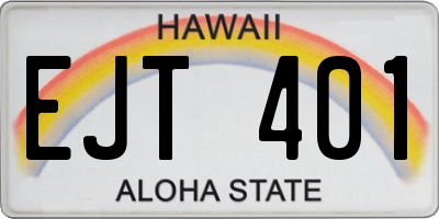 HI license plate EJT401