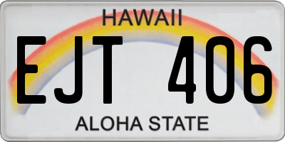 HI license plate EJT406