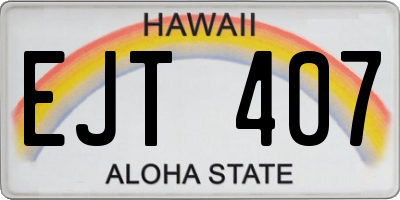 HI license plate EJT407
