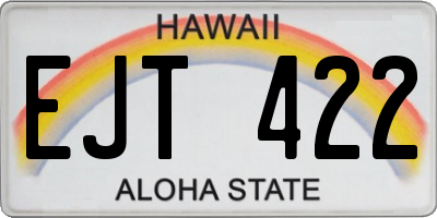 HI license plate EJT422