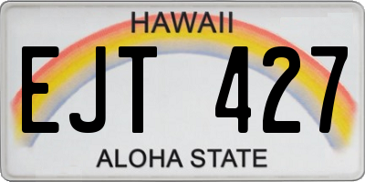 HI license plate EJT427
