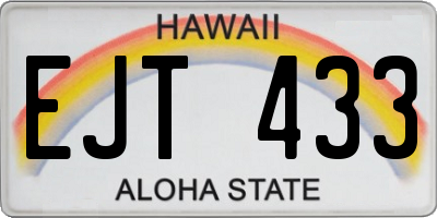 HI license plate EJT433