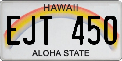 HI license plate EJT450