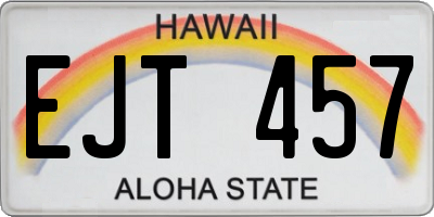 HI license plate EJT457