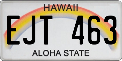 HI license plate EJT463