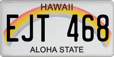 HI license plate EJT468