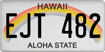 HI license plate EJT482