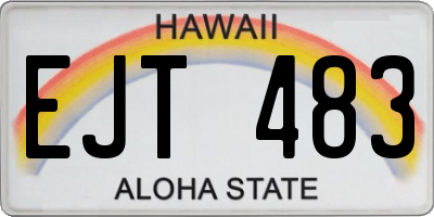 HI license plate EJT483