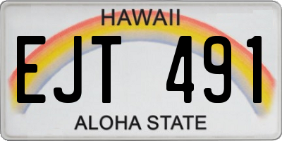 HI license plate EJT491