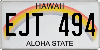 HI license plate EJT494