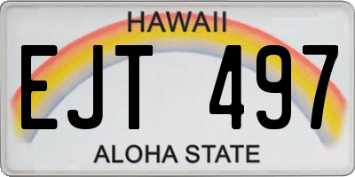 HI license plate EJT497