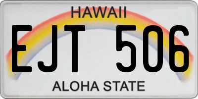 HI license plate EJT506
