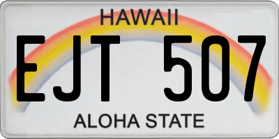 HI license plate EJT507