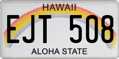 HI license plate EJT508