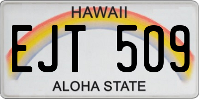 HI license plate EJT509