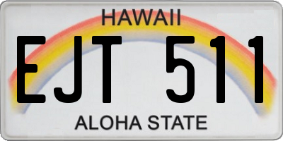 HI license plate EJT511