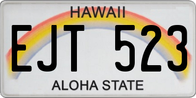 HI license plate EJT523