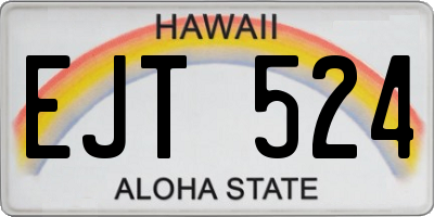 HI license plate EJT524