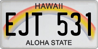 HI license plate EJT531