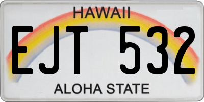 HI license plate EJT532