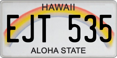 HI license plate EJT535