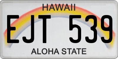 HI license plate EJT539