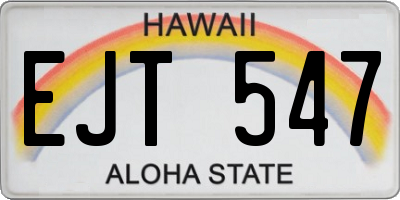 HI license plate EJT547