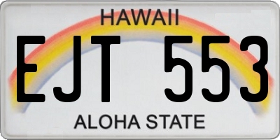 HI license plate EJT553