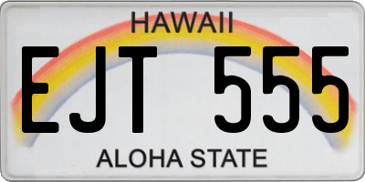 HI license plate EJT555