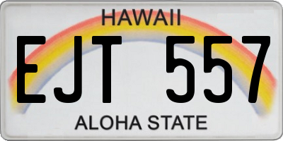 HI license plate EJT557