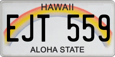 HI license plate EJT559