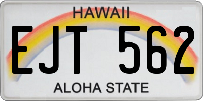 HI license plate EJT562