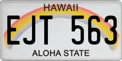 HI license plate EJT563