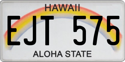 HI license plate EJT575