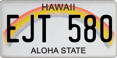 HI license plate EJT580