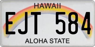 HI license plate EJT584