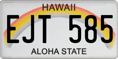 HI license plate EJT585