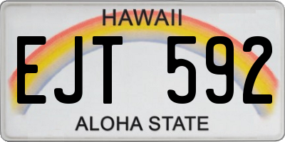 HI license plate EJT592