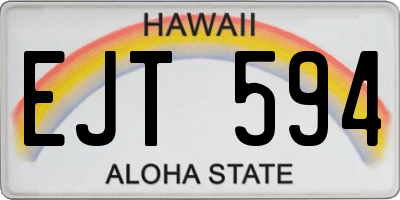 HI license plate EJT594