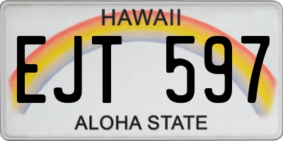 HI license plate EJT597